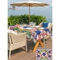 thumbnail image 5 of Outdoor Tablecloth with Umbrella Hole for Patio/Picnic/Party/Camping, 4th of July Daisy Waterproof Table Cloth Rectangle Table Cover Washable, Patriotic Floral Black Plaid (60"x 84"), 5 of 8