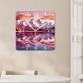 thumbnail image 4 of 10 Inch Wall Clock Battery Operated Square Clock for Office, Kitchen, Outdoor, Living Room,Nature Scene Red Peaks Over Calm High Mountain Lake Creative, 4 of 4