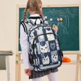 thumbnail image 7 of FORMRS Unisex School Backpack 17" Student Travel Bag with Laptop Compartment, Blue Cats and Hearts, 7 of 7
