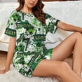 thumbnail image 6 of Kdxio Football 7 Print Pajamas Sets for Women Short-Sleeved Pjs with Lounge Shorts Two Piece Sleepwear S-4XL, 6 of 8