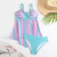 thumbnail image 4 of Qingpeng Plus Size Tankini Swimsuit for Women Color Block Tummy Control Two Piece Bathing Suit Slimming Swim Top with Bottom, 4 of 5