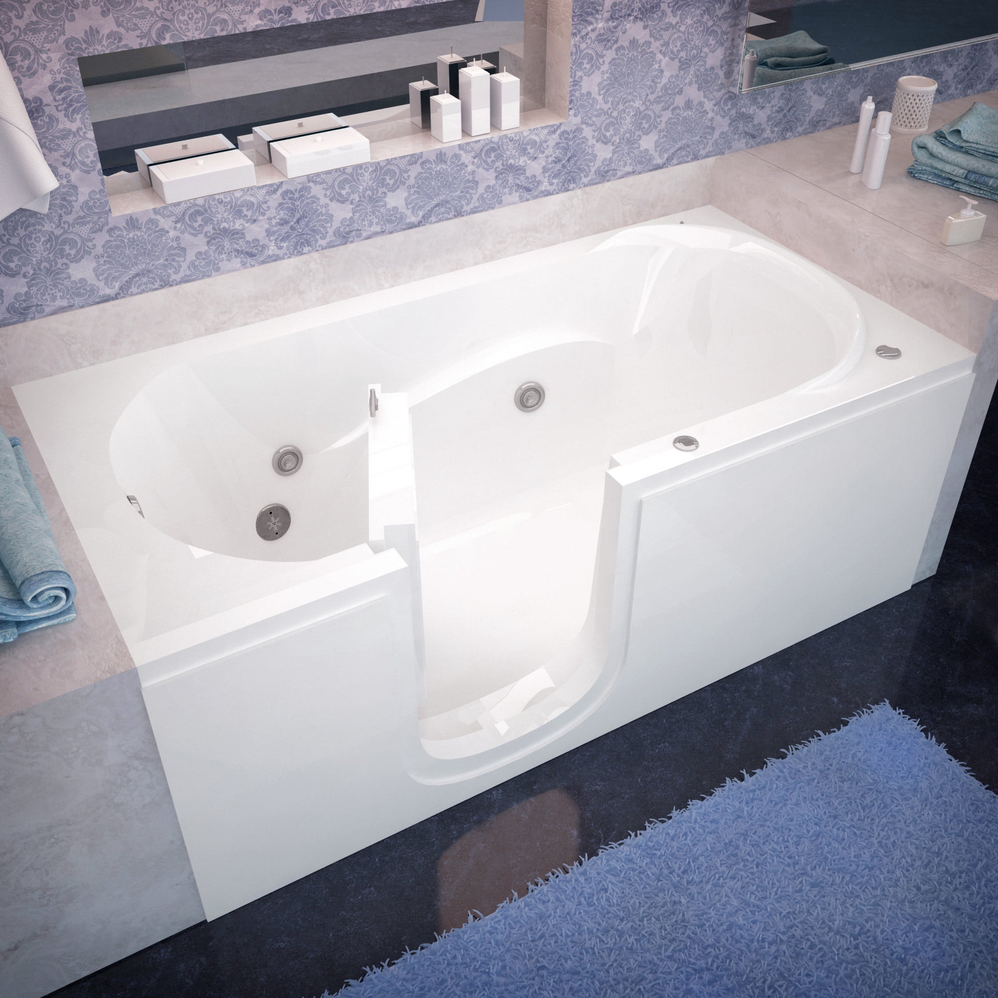 Avano Av3060silh Step In Tubs 59 5 8 Acrylic Whirlpool Bathtub For Alcove Installations With Left Drain