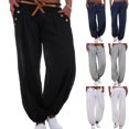thumbnail image 1 of Koszal Fashion Lady Casual Solid Color Button Harem Pants Yoga Trousers with Waistband, 1 of 6