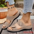 thumbnail image 4 of Jamicy Wedge Slippers for Women Dressy Slip On Comfortable Summer Breathable Shoes Floral Platform Slides for Casual Walking, 4 of 6