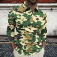 thumbnail image 1 of Blusa y camisa de manga larga con cuello vuelto para hombre, jersey de solapa con cremallera y manga larga, blusa informal estampada para San Valentín, poliéster para hombre, 1 of 5