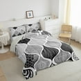 thumbnail image 3 of jejeloiu Waves Striped Lines Bedding Comforter Set,Boho Gemoetric Pattern Twin Comforter Sets,Gray Mermaid Print Bedding Set For Adults,Super Cozy Room Decor Reversible,2-Piece, 3 of 8