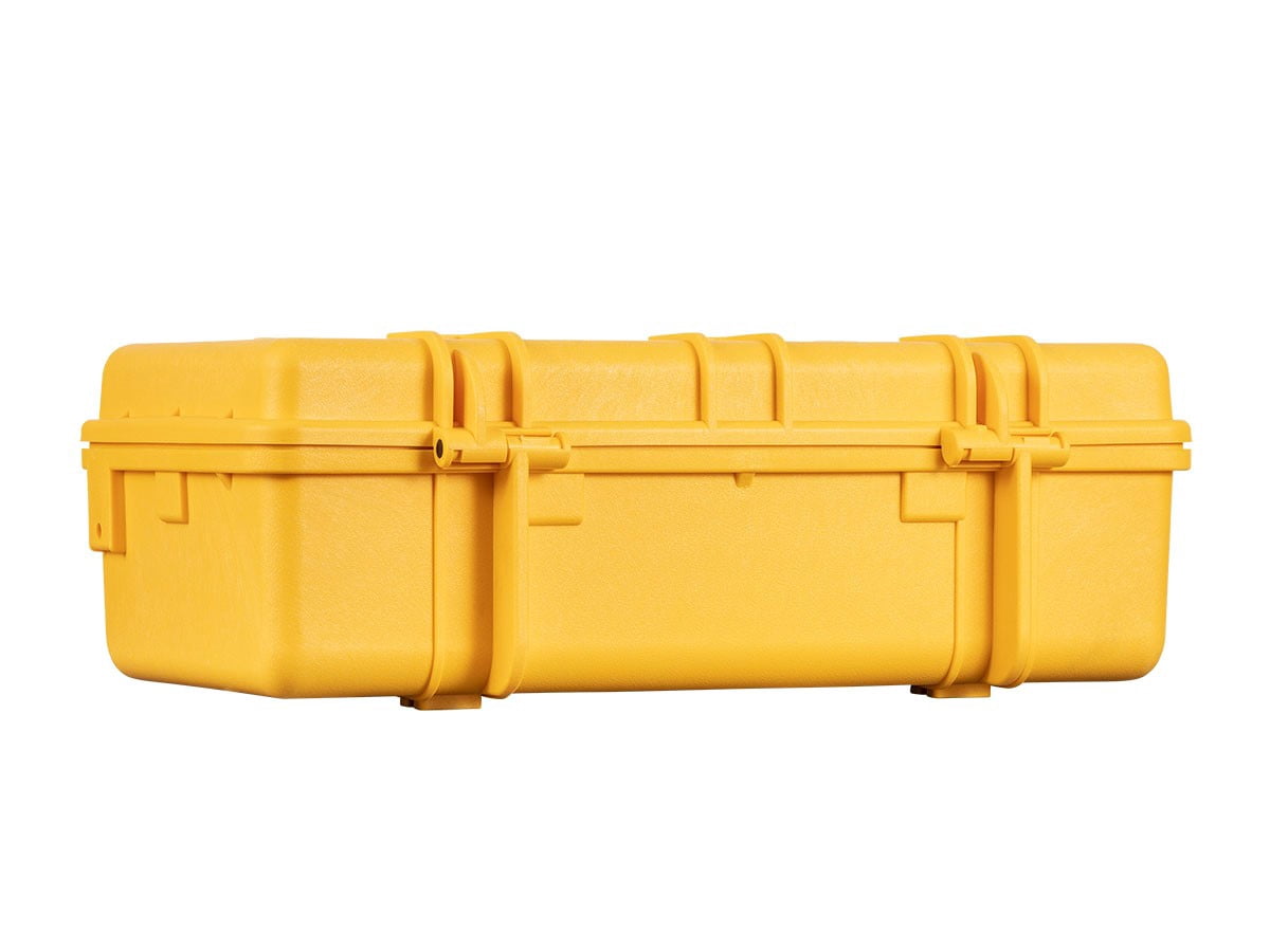 Monoprice Weatherproof Hard Case - 22in x 14in x 8in, Yellow With Customizable Foam, Shockproof, IP67