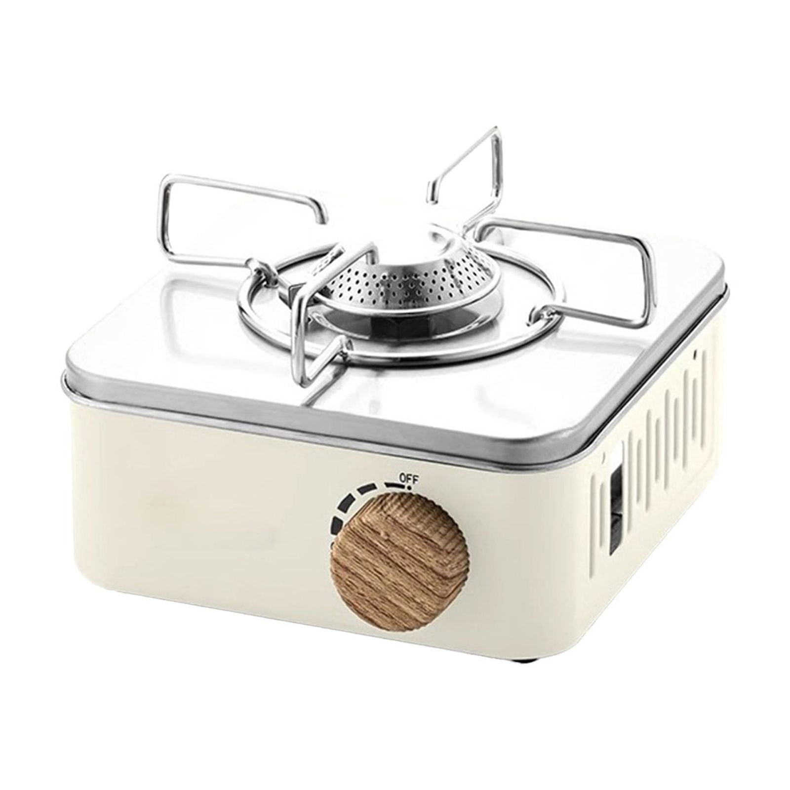 Weloille Mini Portable Cassette Stove, Includes Stand, Windproof Small Square Camping Gas Stove, Lightweight Outdoor Cooking Stove, Camping Equipment for Picnic Hiking Backpacking