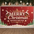 thumbnail image 6 of Gold Theme Christmas Banner Red Background New Year Banner Glitter Design Festive Holiday Banner for Christmas Party New Year Celebration Home Decor, 6 of 9