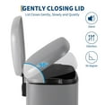 thumbnail image 2 of Goldensoil 3.2 Gallon Stainless Steel Step Trash Can with Lid,Fingerprint-Resistant for Kitchen, Gray, 2 of 8