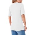 thumbnail image 4 of Womens Half Sleeve Tops Crewneck Shirts Basic Fit Tee Trendy 2026 Spring Summer Business Casual T-Shirts White L, 4 of 4