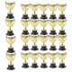 thumbnail image 2 of 24 mini trofeos dorados de plástico para premios y decoración de regalos para niños de jardín de infancia con base negra., 2 of 4