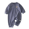 thumbnail image 1 of HNMKIU Unisexe Garçons Doux à Manches Longues Justaucorps Barboteuse Combinaison Confortable Col Rond Tenue pour Intérieur Printemps Automne Tenue Classique de Tous les Jours Fermeture à Boutons-Pression Design Marine,6-12 Mois, 1 of 3