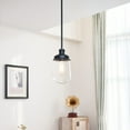 thumbnail image 4 of Abraham 1-Light Matte Black Pendant Lighting with Clear Glass Shade and Bulb Included, 4 of 4