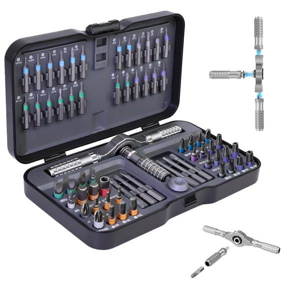 Upgraded 66-in-1 Magnetic Screwdriver Set With Detachable T-Handle Ratchet O