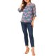 thumbnail image 2 of CAMISAS DE MUJER INSPIRE CHIC CON MANGAS 3/4 Y HEMBRAS RIZADAS DE CHIFFON FLORAL EN GRIS AZUL -1, 2 of 7