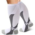 thumbnail image 4 of 3 Pairs Compression Socks for Women Men, Wide Calf ，Plus Size Knee High Support Stockings for Running Travel, 4XL, 4 of 8