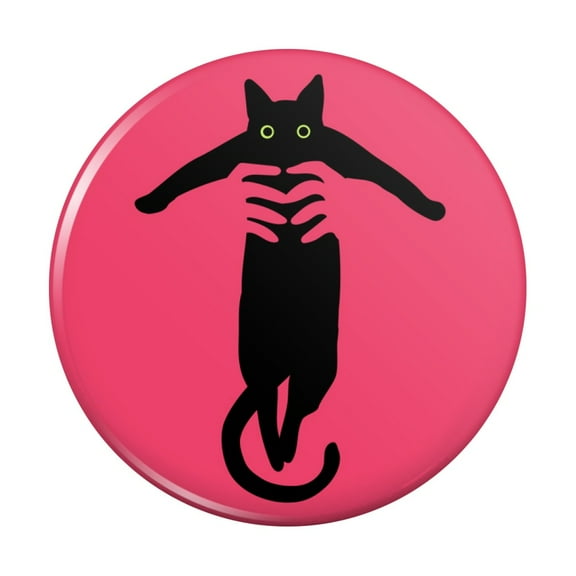 Black Cat Being Lifted Kitchen Refrigerator Locker Button Magnet