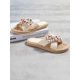 thumbnail image 2 of Colorblock Flower Decor Cross Strap Slides, 2 of 5