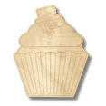 thumbnail image 2 of Unfinished Wood Etched Snowman Cupcake Shape 3" / 1/4", 2 of 2