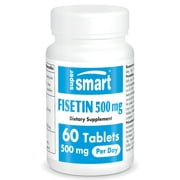 Supersmart - Fisetin 500mg per Day (98% Pure) - Anti Aging Supplement - Brain Protect - Polyphenol Flavonoid - Senolytic Activator - Rhus Succedanea Extract | Non-GMO & Gluten Free - 60 Tablets