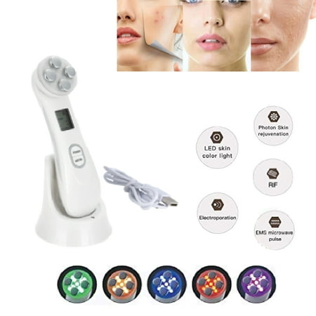 6 in 1 Multi-functional RF Beauty Device, Portable Handheld Radio Frequency Skin Care Wrinkle Remove Tool USB Charging, Skin Firming, Skin Whitening, Face Lift, Anti-Aging, Collagen