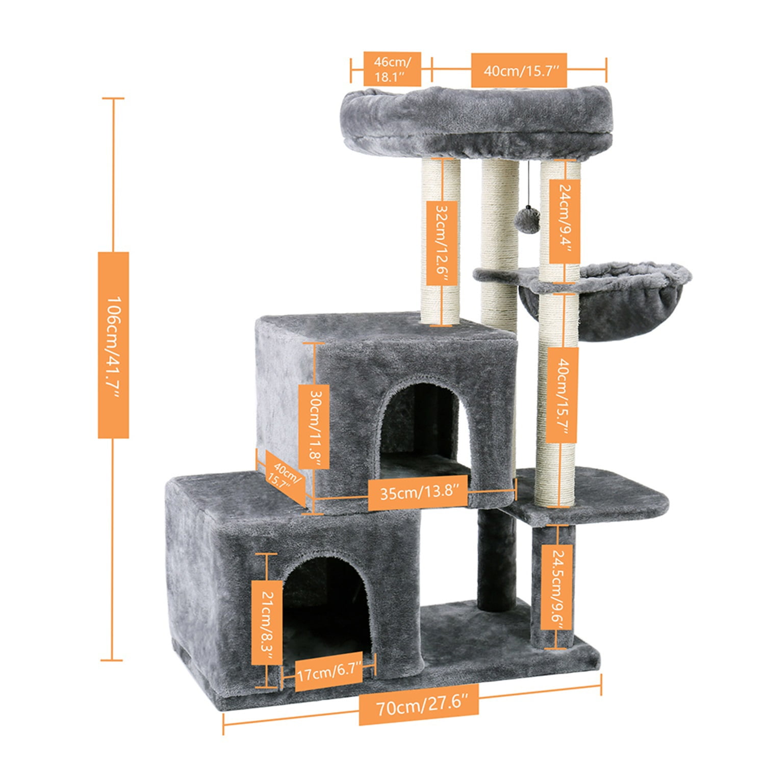 Pefilos 47" Cat Tree House for Indoor Cats, Cat Condo with Sisal Scratching Posts, Cat Tower with Pink Top Perch for Kittens, Blue Pefilos 47" Cat Tree House for Indoor Cats, Cat Condo with Sisal Scratching Posts, Cat Tower with Pink Top Perch for Kittens, Blue