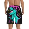 thumbnail image 3 of Bixox Men's Rex Dinosaur With Sunglasses printing Casual Classic Fit Short Summer Beach Shorts, 3 of 6
