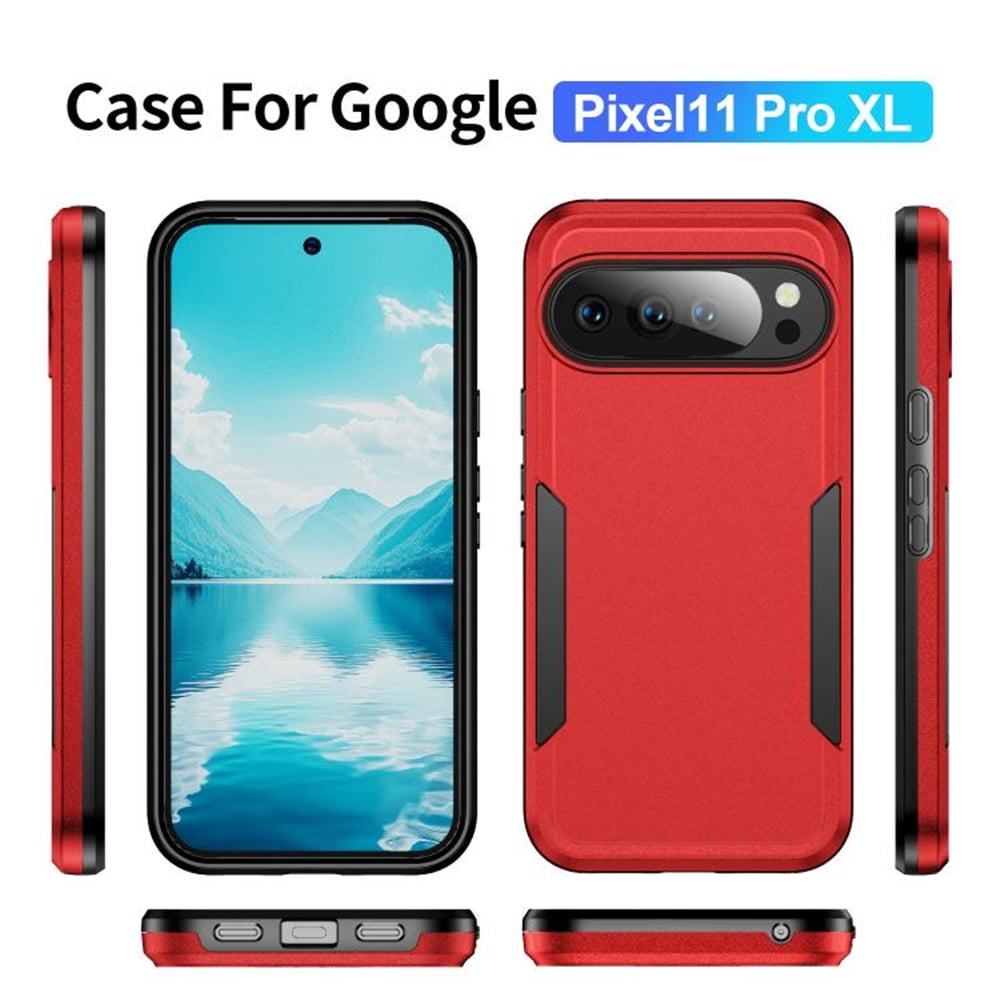 For Google Pixel 11 Pro XL Case Shockproof Rugged Full Body Protection Heavy Duty Dust/Drop Proof Cover Case​,Red&Black,For Pixel 11 Pro XL