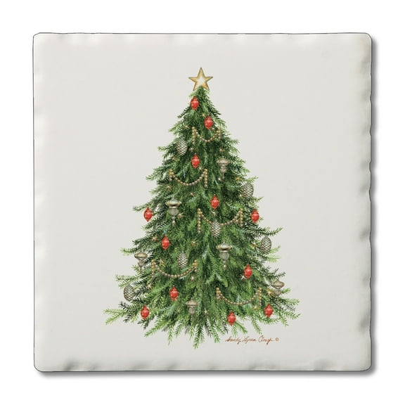 Thirstystone "O' Christmas Tree" 4-Pack Tumbled Tile Coasters