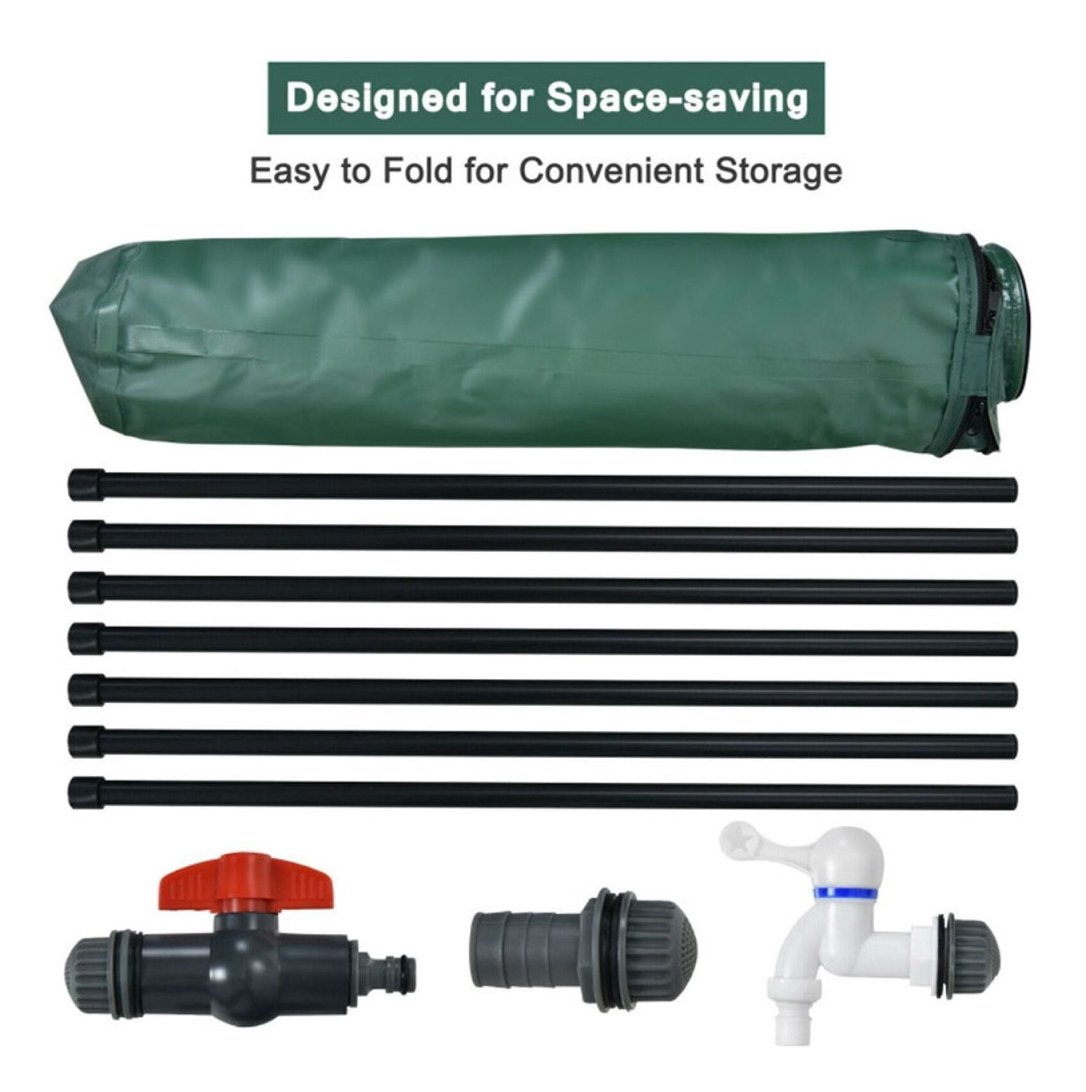 100 Gallon Rain Barrel, Portable Water Collector with Mesh Screen