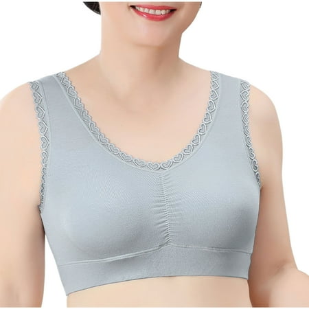 Virmaxy Womens Wireless Bra Comfort Wirefree Comfort One Piece Gathering Breathable Tank Top Bra Underwire Bra