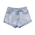 thumbnail image 4 of Sopiago Girl's Ripped Jean Shorts Y2k High Waisted Stretchy Summer Mini Bowknot Print Denim Shorts for Girls Bottoms Streetwear (Light Blue,14-15 Years), 4 of 7