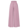 thumbnail image 4 of Miluxas Womens Wide Leg Palazzo Pants Summer Elastic High Waist Flowy Culottes Casual Loose Fit Boho Beach Vacation Trousers with Pocket Purple, 4 of 7