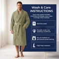 thumbnail image 6 of Dan River Bathrobe for Men and Women One Size Lightweight Cotton Terry Cloth Robe - Beige, 6 of 8