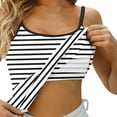 thumbnail image 2 of Women's Camisole Striped Camisole Tops Built in Bra Adjustable Spaghetti Strap Cami Tops Under Tank Tops for Women, 2 of 7