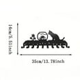 thumbnail image 3 of IVV Kitty-Themed Metal Wall Rack with 10 Hooks – Black Metal Organizer Featuring Adorable Cat & Goldfish Silhouettes, Wall-Mounted Key & Utility Hook Rack (1 Pack), 3 of 6