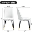 thumbnail image 5 of Sumdeal PU Leather Dining Chairs with Black Metal Legs (Kitchen, Bedroom, Office)，Set of 4，White, 5 of 6