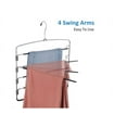 thumbnail image 6 of Pants Hangers 5 Layers Stainless Steel Non-Slip Foam Padded Swing Arm Space Saving Clothes Slack Hangers Closet Storage Organizer for Pants Jeans Trousers Skirts Scarf Ties Towels(Pack of 2), 6 of 9