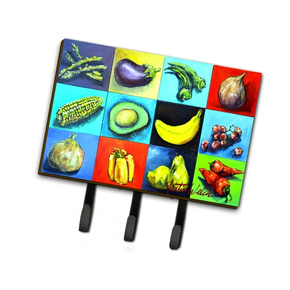Carolines Treasures MW1227TH68 Mixed Fruits and Vegetables Leash or Key Holder Triple multicolor