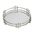 thumbnail image 1 of Bandeja de joyas decorativas Organizador de baratijas de bandeja Medilla de mesa de espejo de pared redonda para la mesa para artículos de tocador Plata, 1 of 8