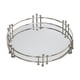 thumbnail image 1 of Bandeja de joyas decorativas Organizador de baratijas de bandeja Medilla de mesa de espejo de pared redonda para la mesa para artículos de tocador Plata, 1 of 8