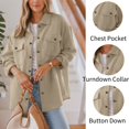 thumbnail image 4 of Women's Button Down Shacket Casual 25 Fall Long Sleeve Collared Jacket with Pockets, 4 of 5
