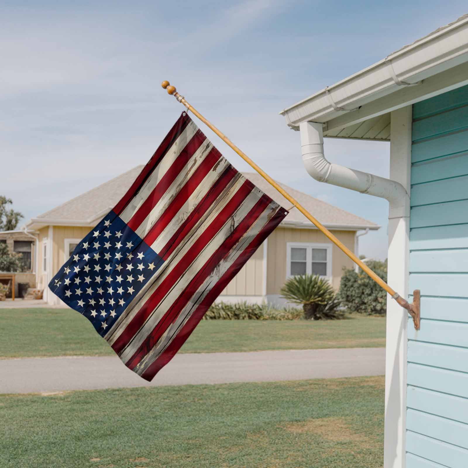 4th of July Flags for Outside 3x5 ft American Flag Outdoor Flags Double Sided Grommets House Banner Retro USA National Flag Patio Yard Flag for Outdoor Party Porch Independence Day Decor