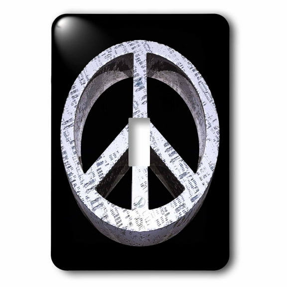 3dRose, Peace Pass It On a rough and worn metal three dimensional peace sign, single toggle switch
