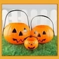 thumbnail image 4 of Pumpkin Bucket, Trick or Treat Holder Plastic Pumpkin Bucket, Cute Candy Bucket Halloween Favors Bag Pumpkin Design Buckets, Medium and Small PP Candy Bag Bucket Orange, 4 of 4