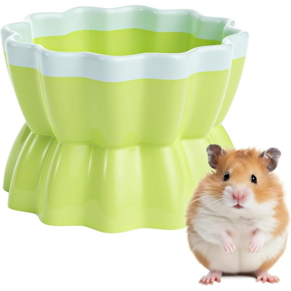 Hamster Food Bowl - Ceramic Guinea Pig Bowl Anti-Turning Small Pet Food Feeding Dish for Rabbit Rat Gerbil Mouse Chinchilla
