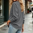 thumbnail image 6 of BRGZLK Long Sleeve Henley Shirts for Women 2026 Fall Winter Trendy V Neck Dressy Casual Tops Loose Soft Comfy Tunics Pullover Basic Tee Blouse Gray L, 6 of 6