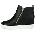 thumbnail image 3 of Journee Womens Pennelope Round Toe Double Zip Wedge Sneakers, Widths Available, 3 of 10