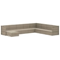 thumbnail image 2 of vidaXL 9 Piece Garden Lounge Set with Cushions Grey Poly Rattan, 2 of 5